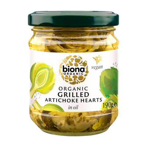 Biona Organic Grilled Artichoke Hearts in Oil (5x190g)