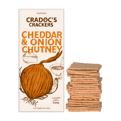 Cradoc's Cheddar & Onion Chutney Crackers (6x80g)