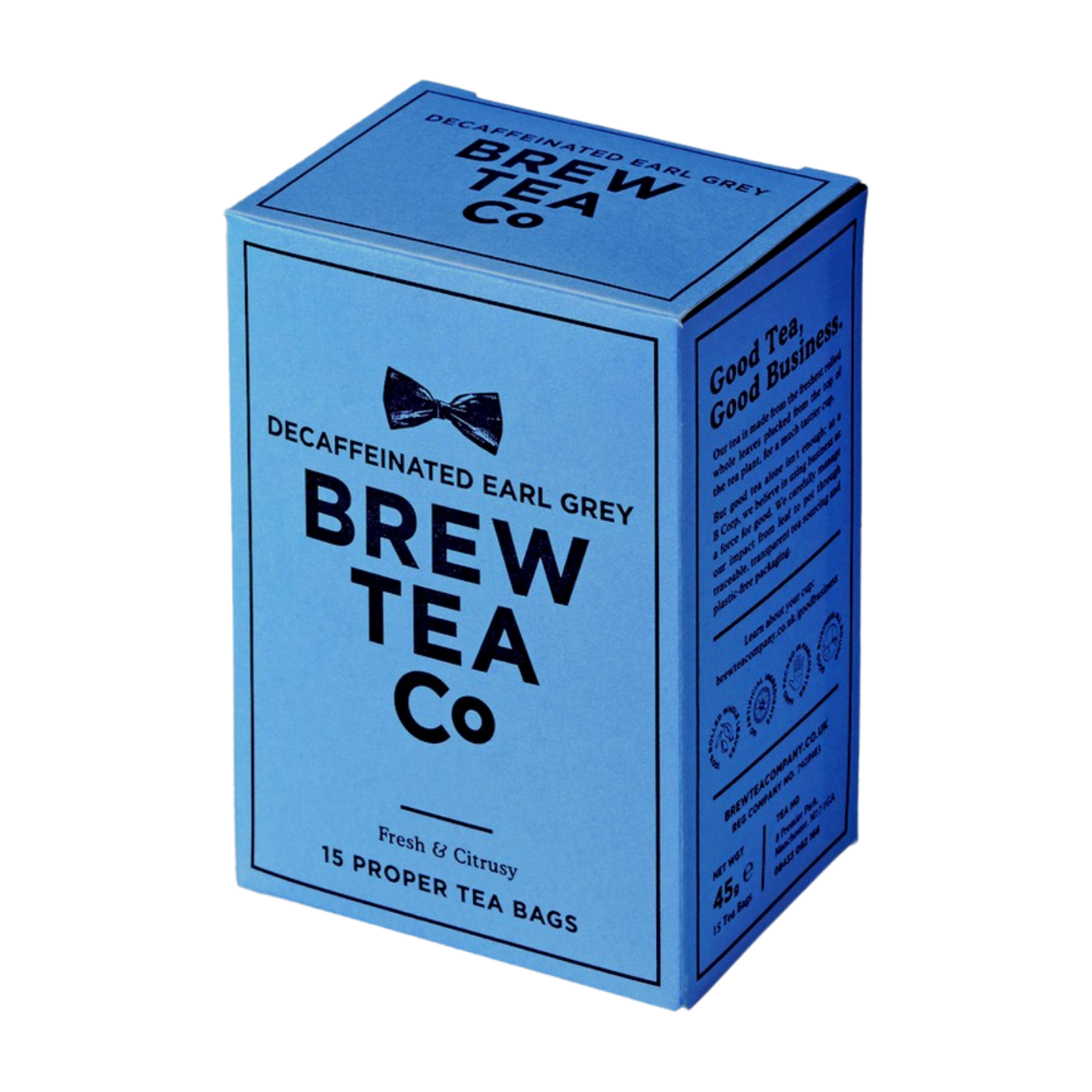 Brew Tea Co Decaffeinated Earl Grey Tea Bags (6x15 Tea Bags)