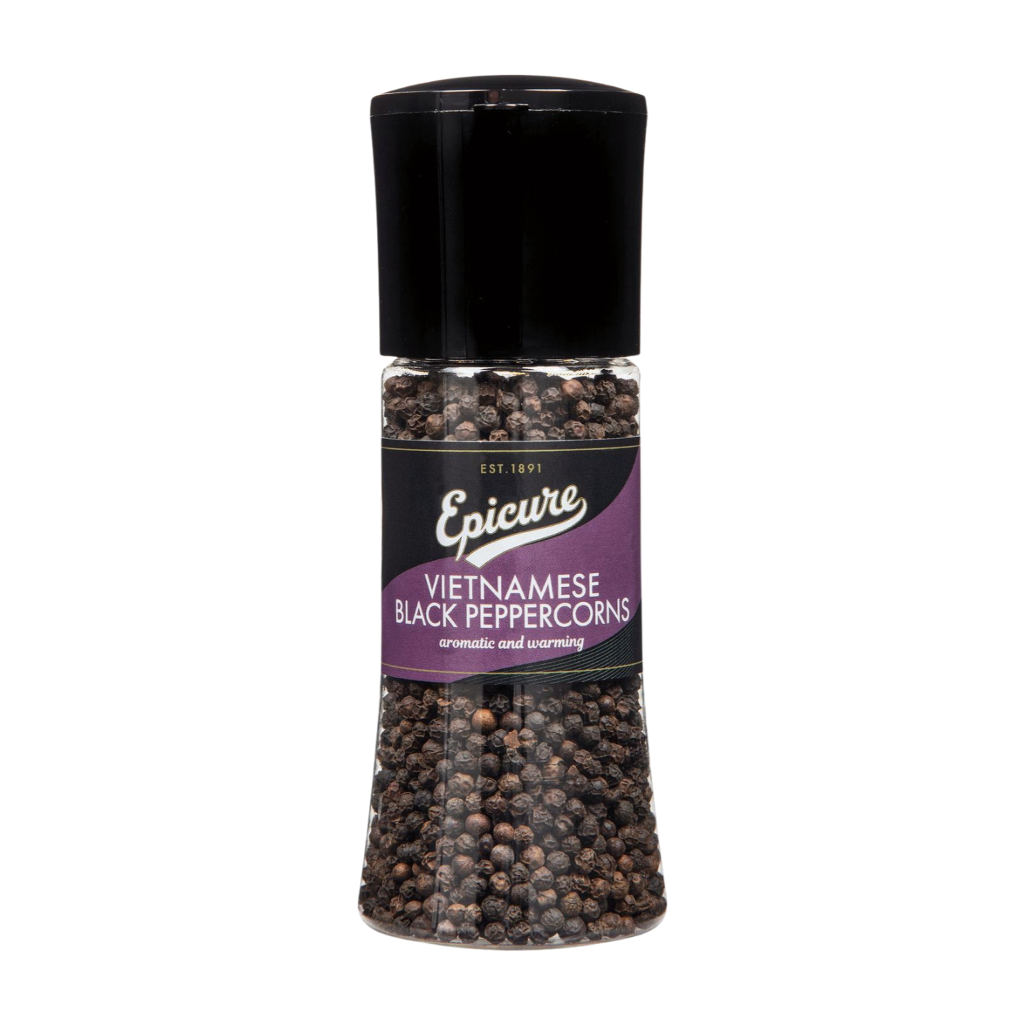 Epicure Vietnamese Black Peppercorns in Large Grinder (6x145g)