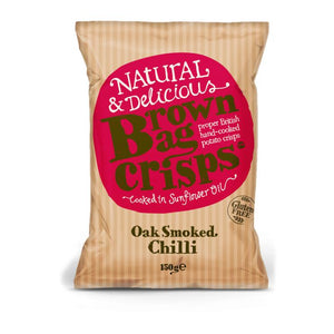 Brown Bag Crisps Oak Smoked Chilli Crisps (10x150g)