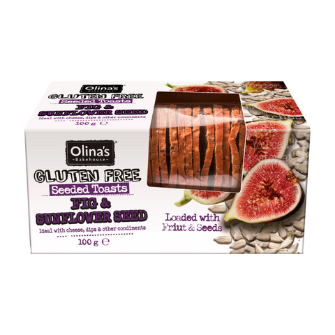 Olina's Bakehouse Gluten Free Fig & Sunflower Seed Toasts (12x100g)