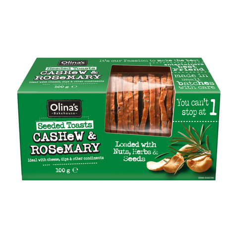 Olina's Bakehouse Cashew & Rosemary Toasts (12x100g)