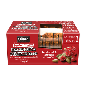 Olina's Bakehouse Cranberry & Pumpkin Seed Toasts (12x100g)