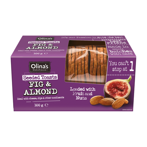 Olina's Bakehouse Fig & Almond Toasts (12x100g)